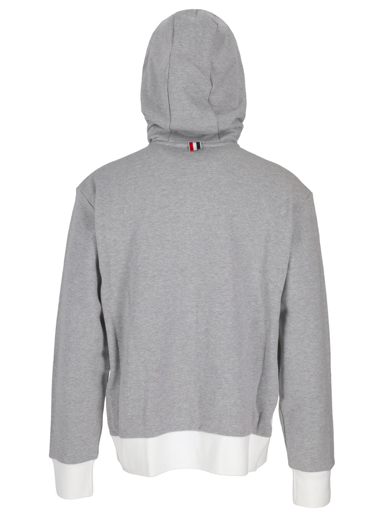 ZIP UP HOODIE W/ ENGINEERED 4 BAR IN COLOR BLOCKED SOLID CLASSIC LOOPBACK JERSEY
