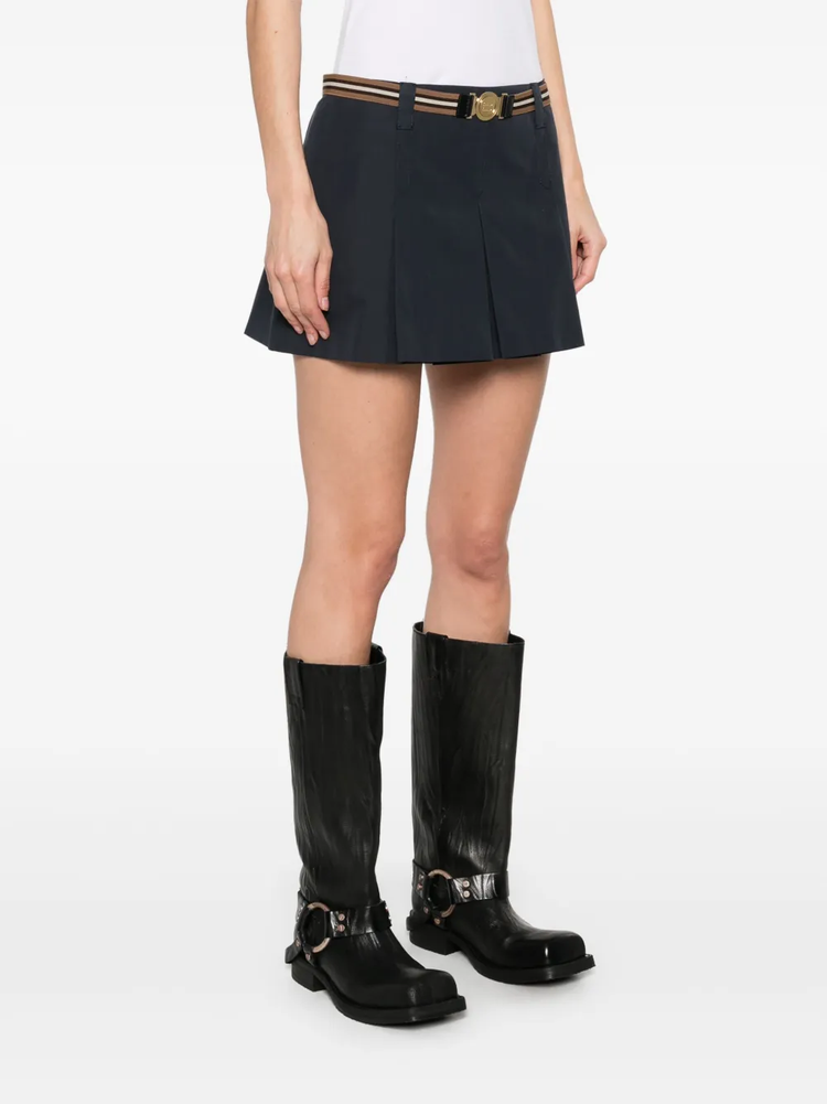 pleated mini skirt