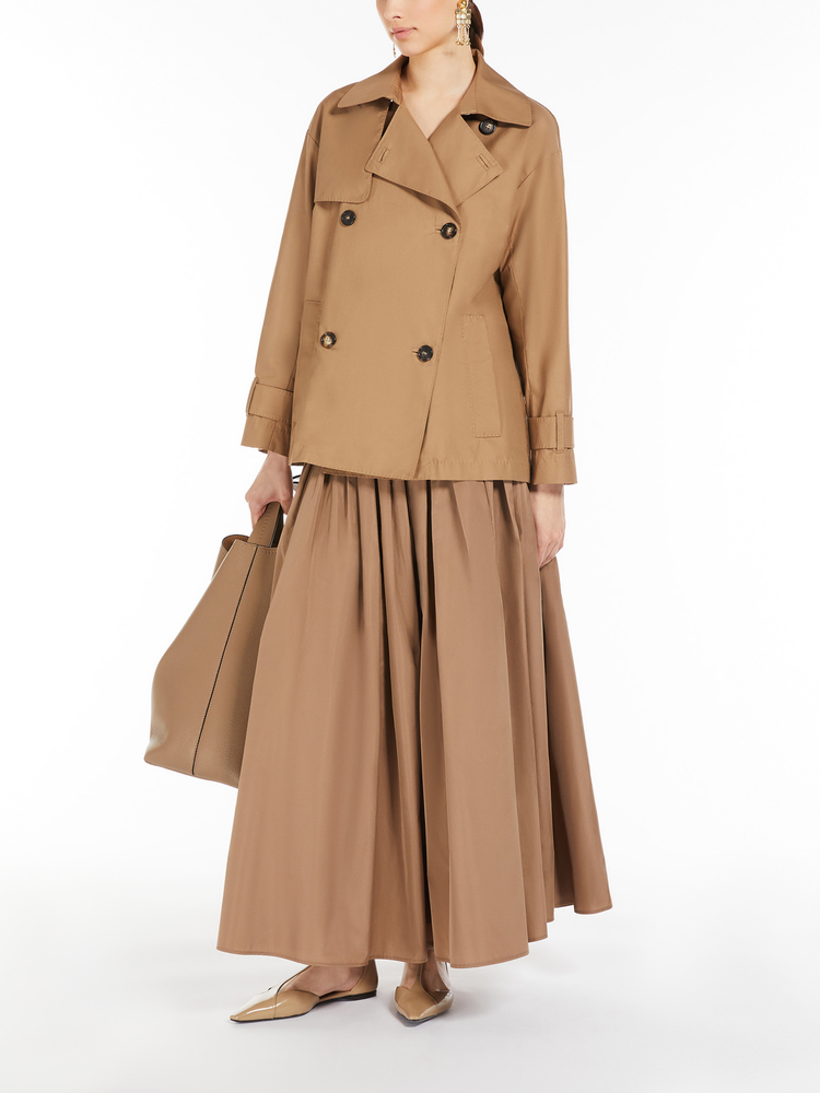 Zeno short trench coat in water-repellent twill
