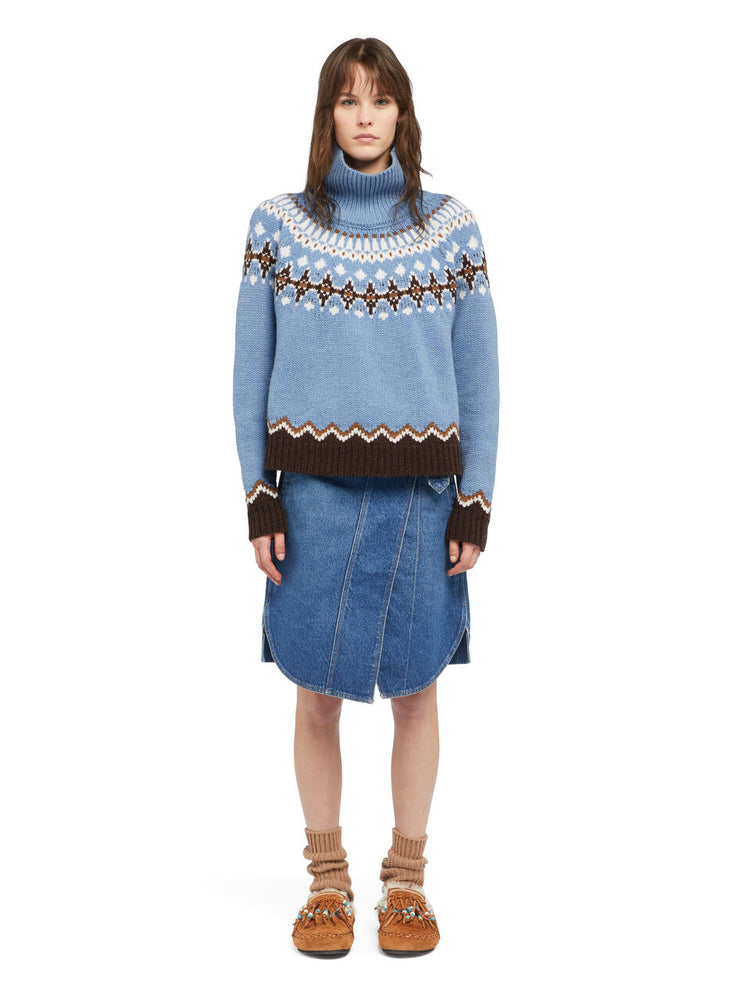 SWEET WINTER TURTLENECK CAMEL/MULTICOLOR