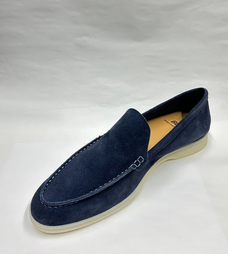 SUOLA BIANCA CAMOSCIO NAVY