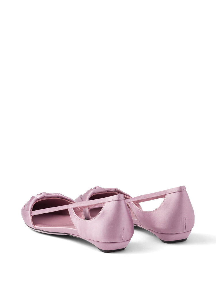 Satin-finish cut-out ballerinas