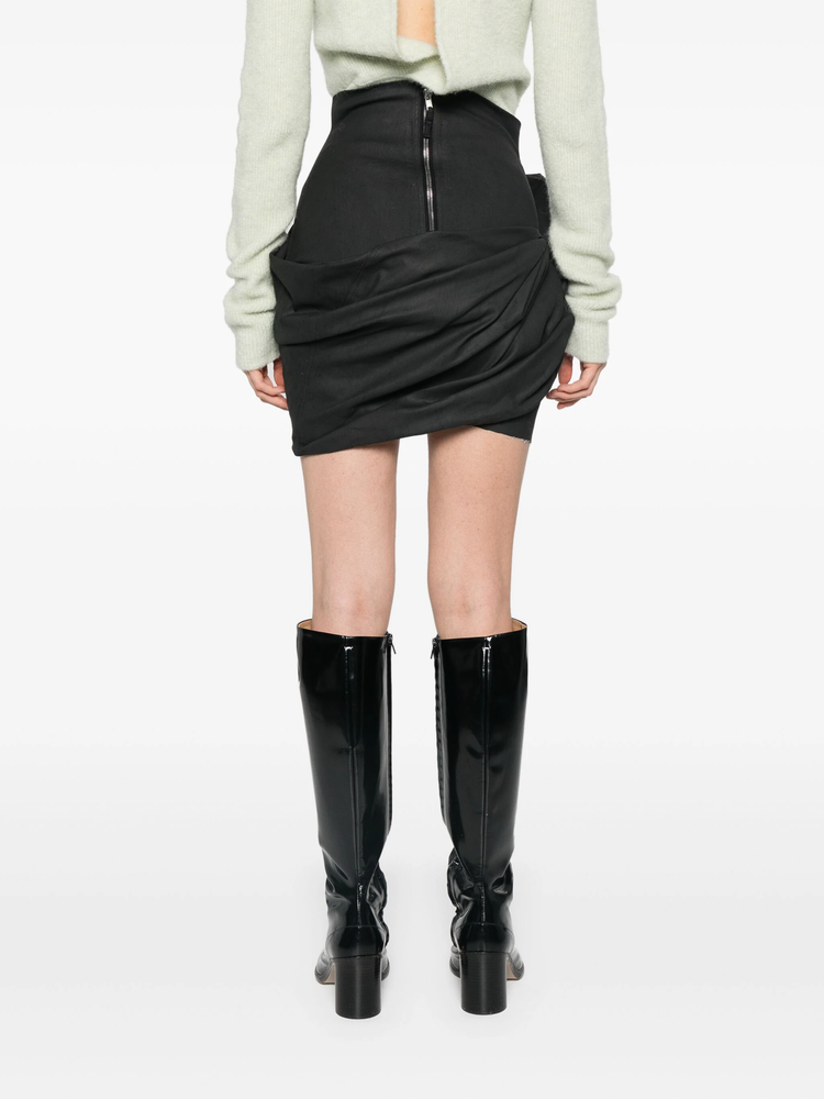draped mini skirt