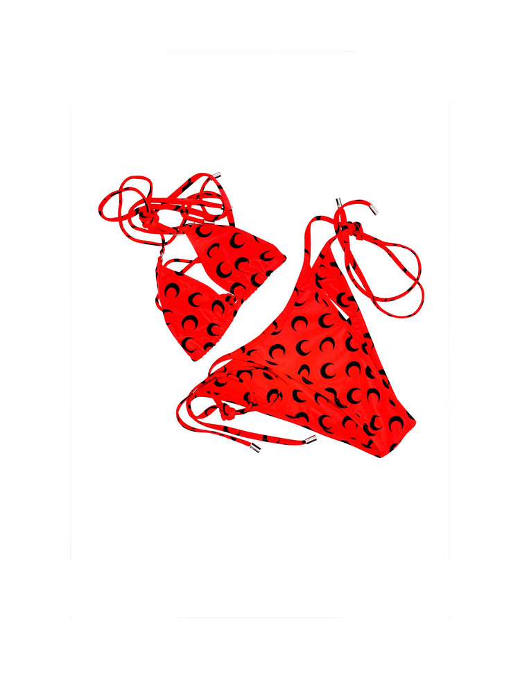 MOON PRINTED JERSEY SWIMWEAR BIKINI SET