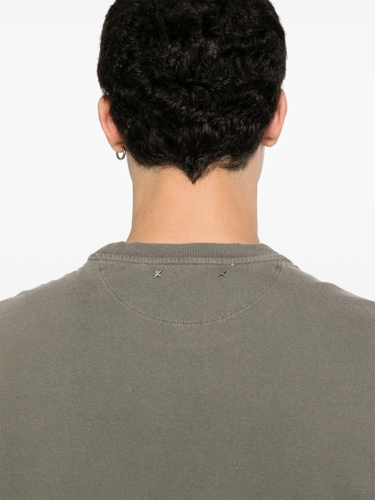 GOLDEN M'S REGULAR T-SHIRT DISTRESSED COTTON JERSEY WITH LOGO