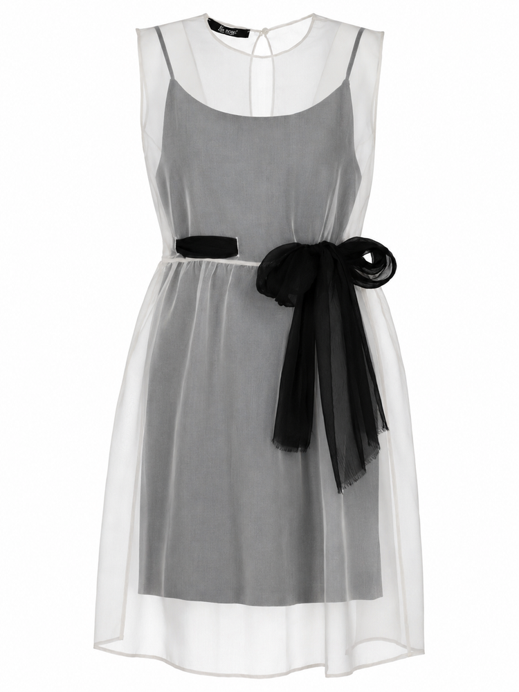 LA ROSE vestito con sottoveste bianco