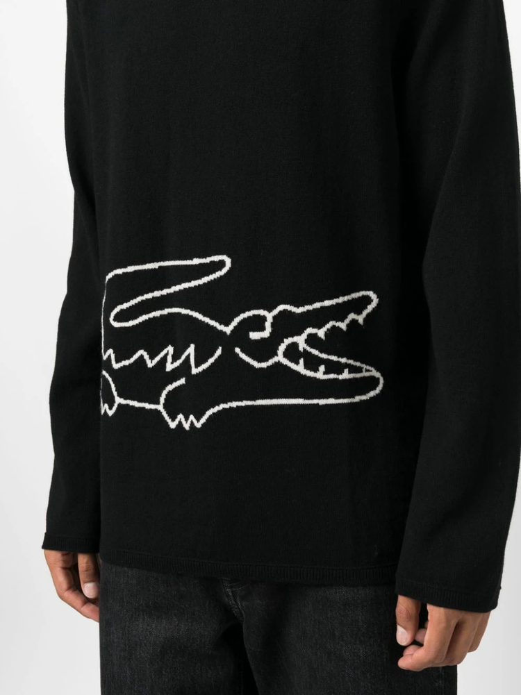 logo-patch wool jumper