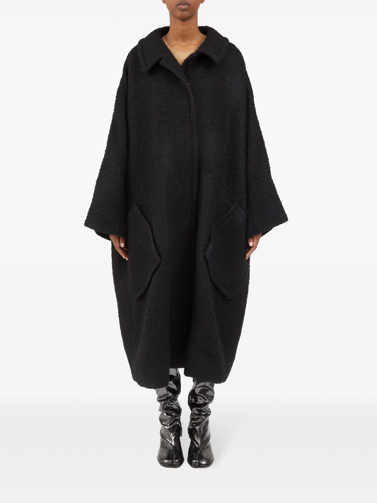 oversized effect bouclé mohair coat