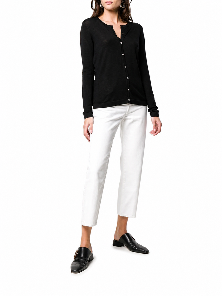 Round neck cardigan
