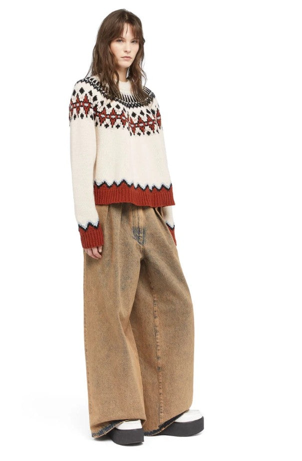 SWEET WINTER SWEATER BRICK/MULTICOLOR