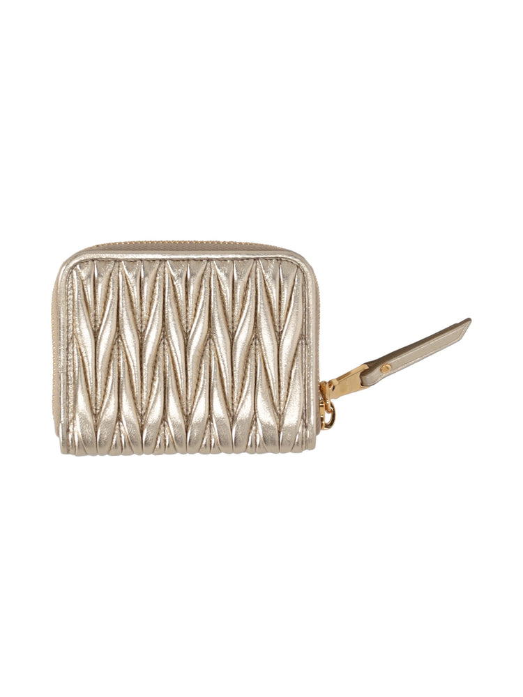 matelassé leather wallet