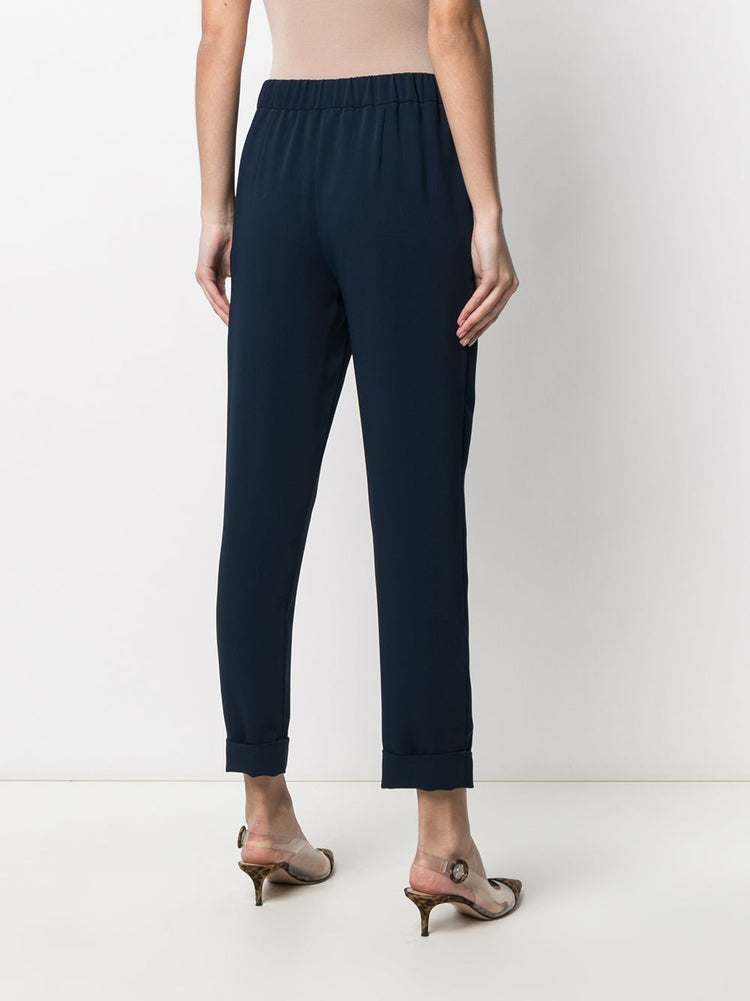 mid-rise tapered-leg trousers