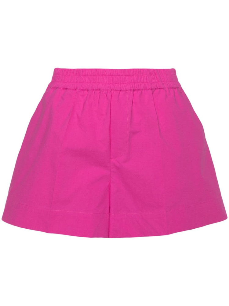 elasticated-waist cotton shorts