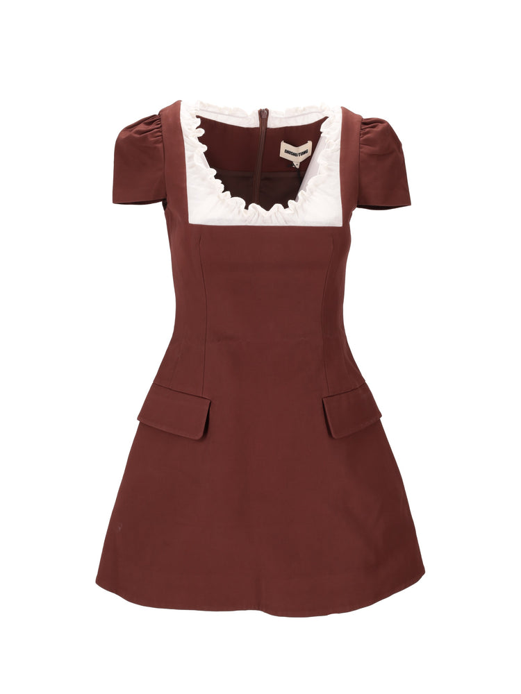 Scalloped Short Sleeve Dress