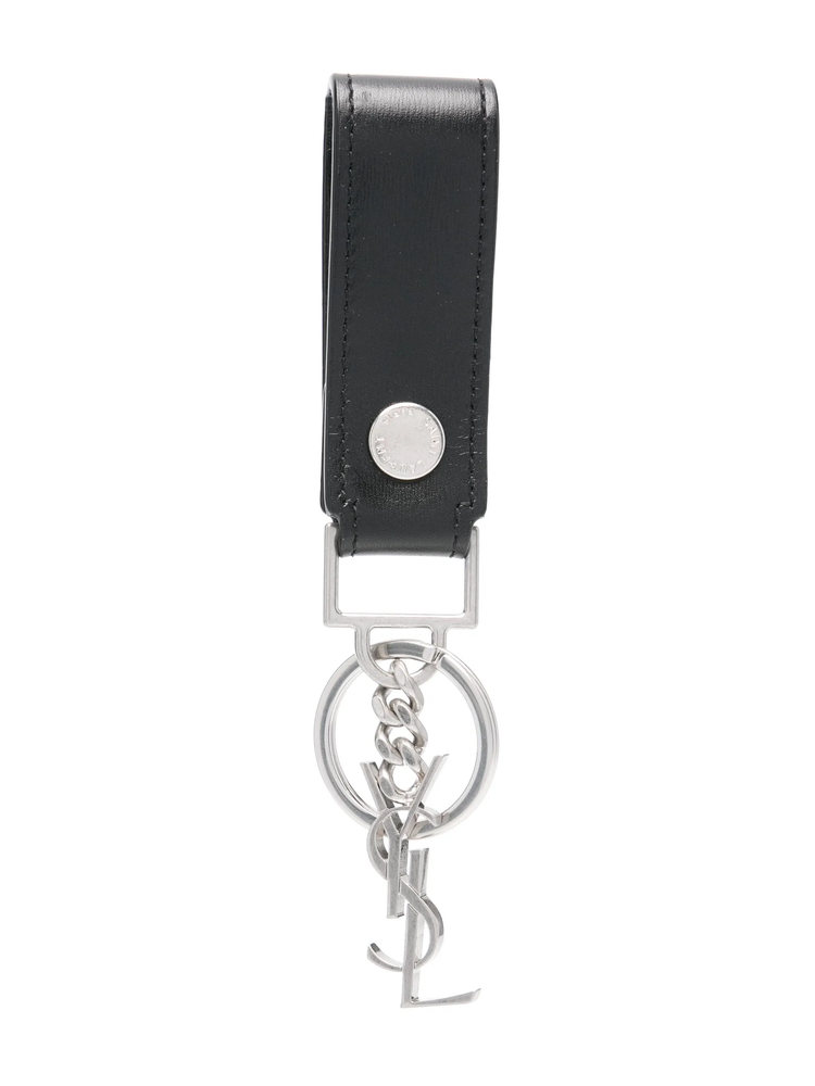 monogram leather keyring