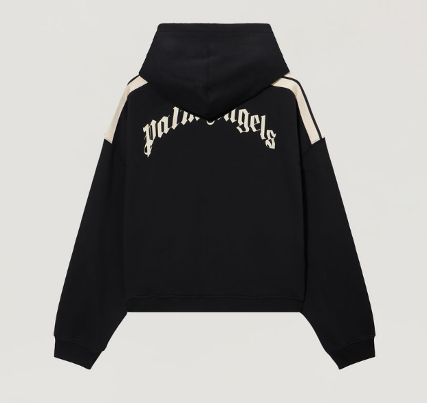 CURVED LOGO LOOSE CROP HOODIE