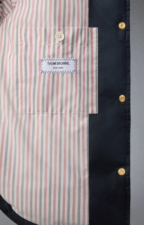 DOWN HOODED SHIRTDRESS W/4 BAR IN SHINY RIPSTOP