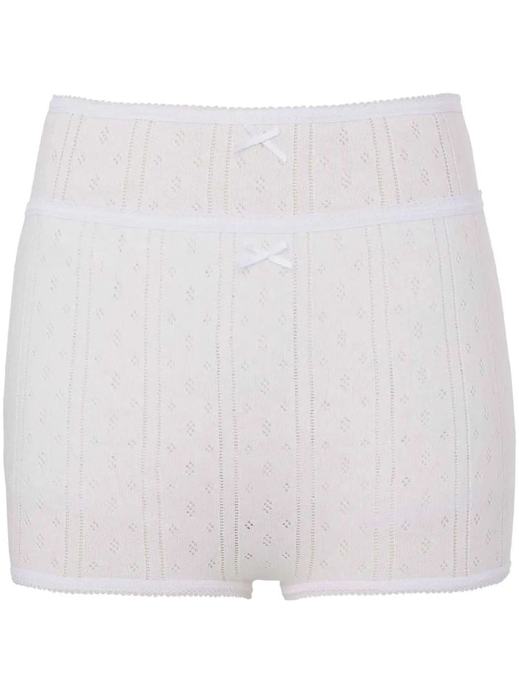 double-layer pointelle shorts