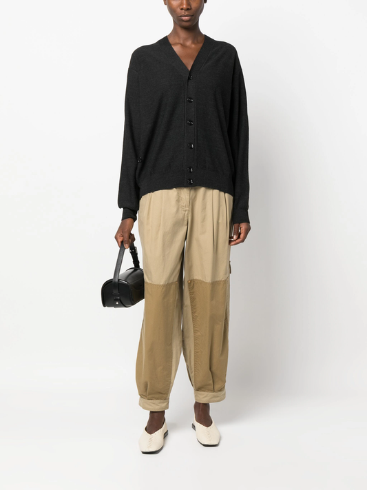 mélange-effect wool blend cardigan