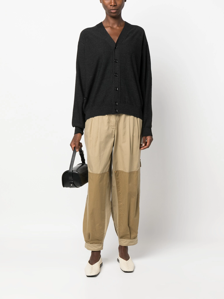 mélange-effect wool blend cardigan