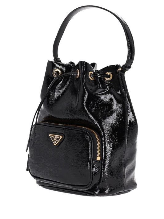 Duet patent leather bucket bag