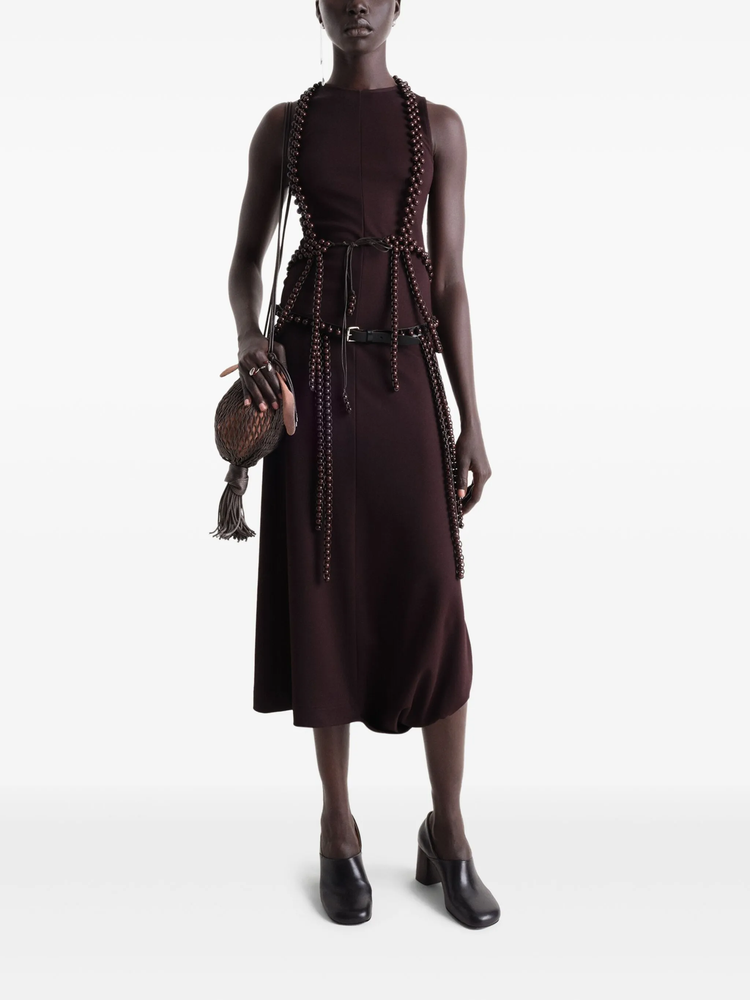 twisted-hem midi dress