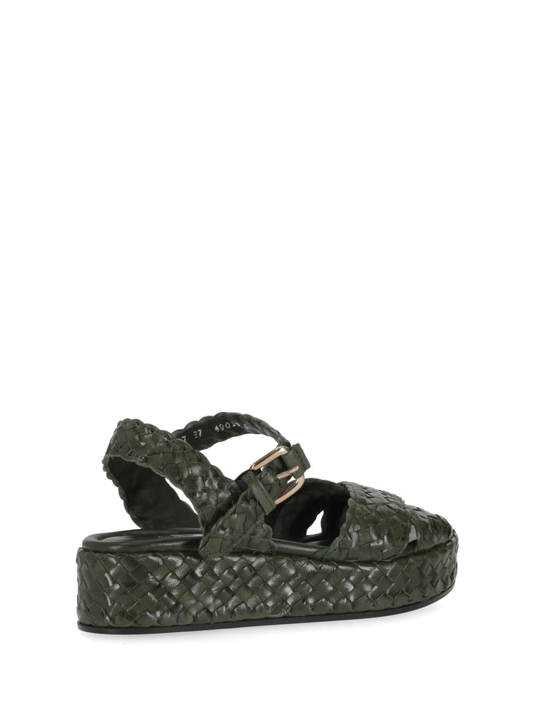 sandalo intreccio zeppa