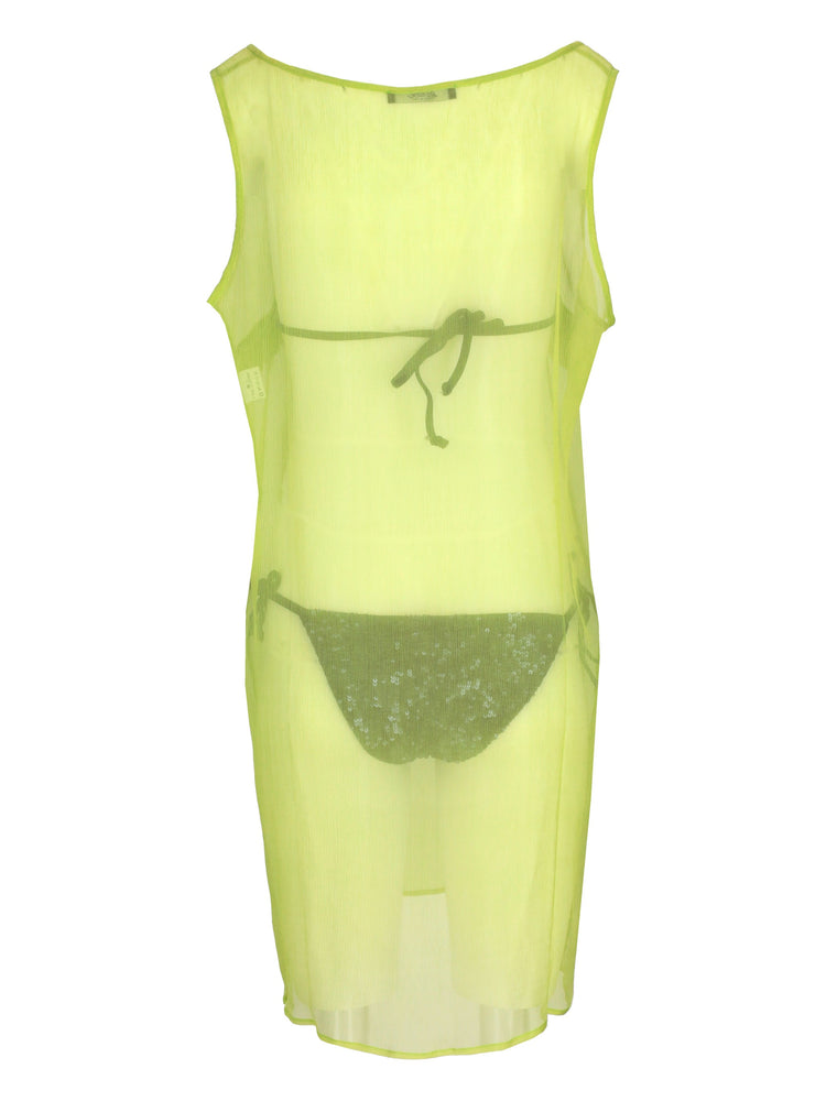 LA ROSE green silk long dress with rouches