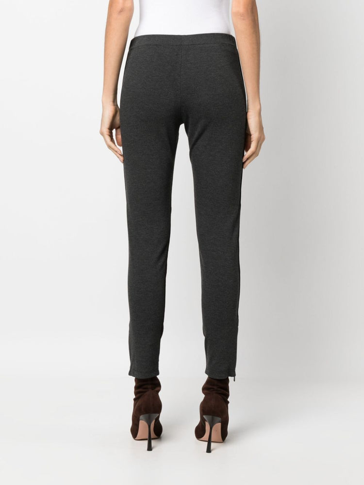 PAROSH slim-fit suede trousears
