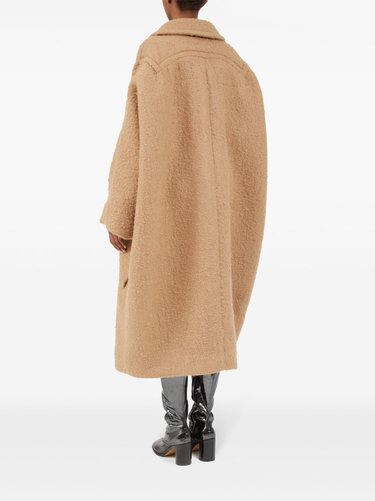 oversized effect bouclé mohair coat