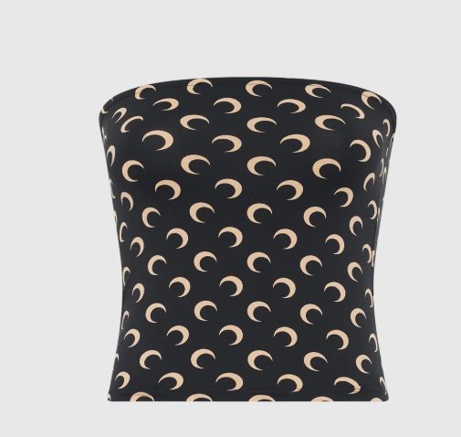 MOON PRINTED JERSEY SLEEVELESS TUBE TOP