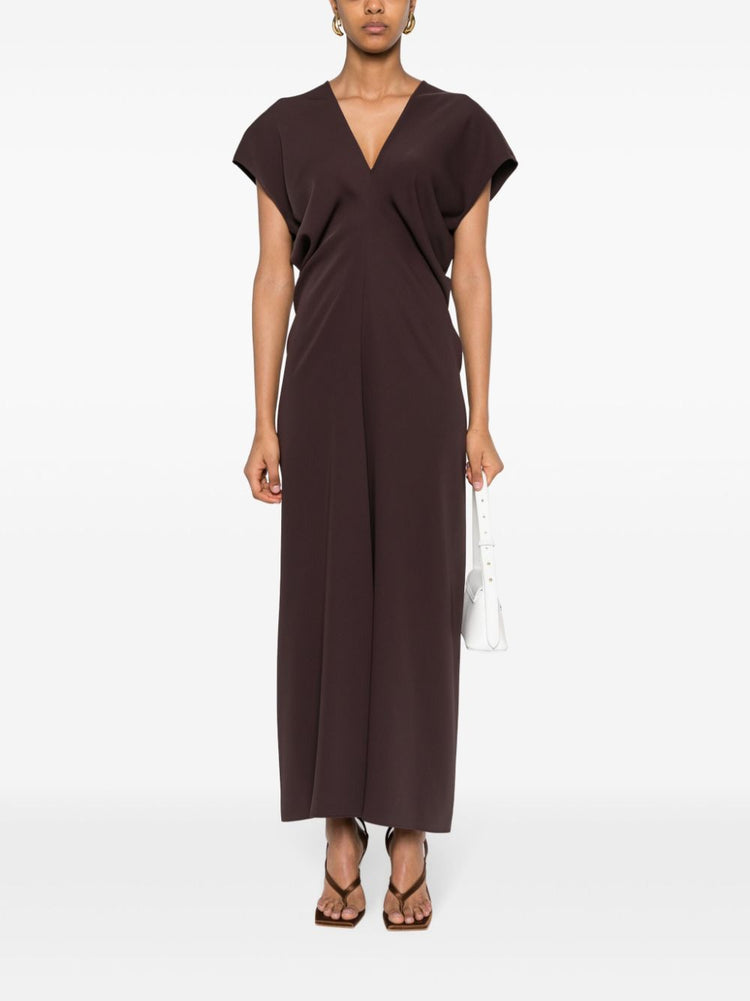 draped cady maxi dress