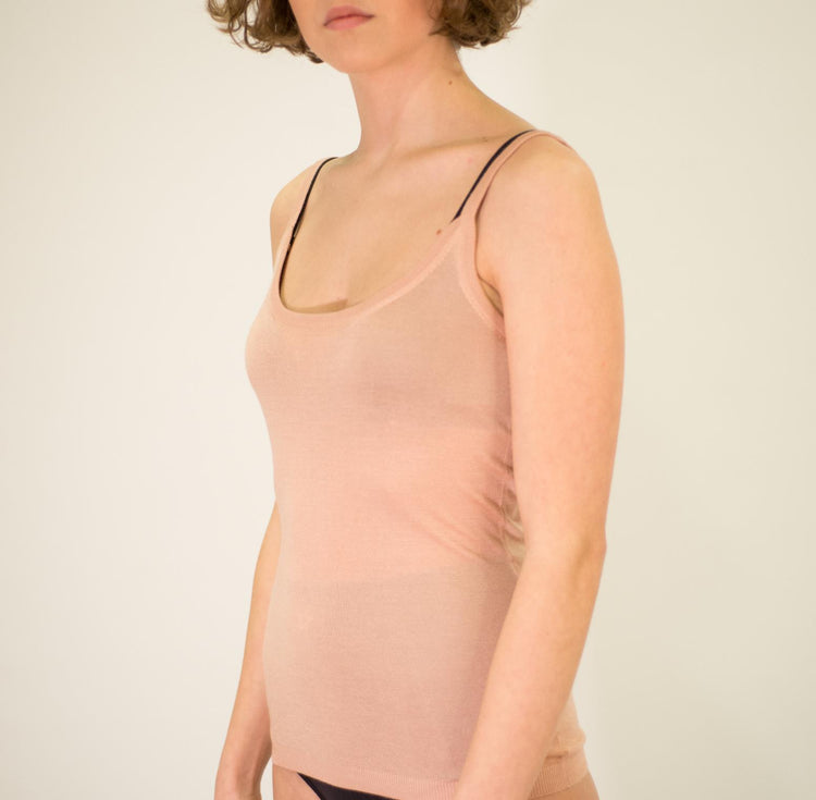 LA ROSE tank cash/silk CREAM