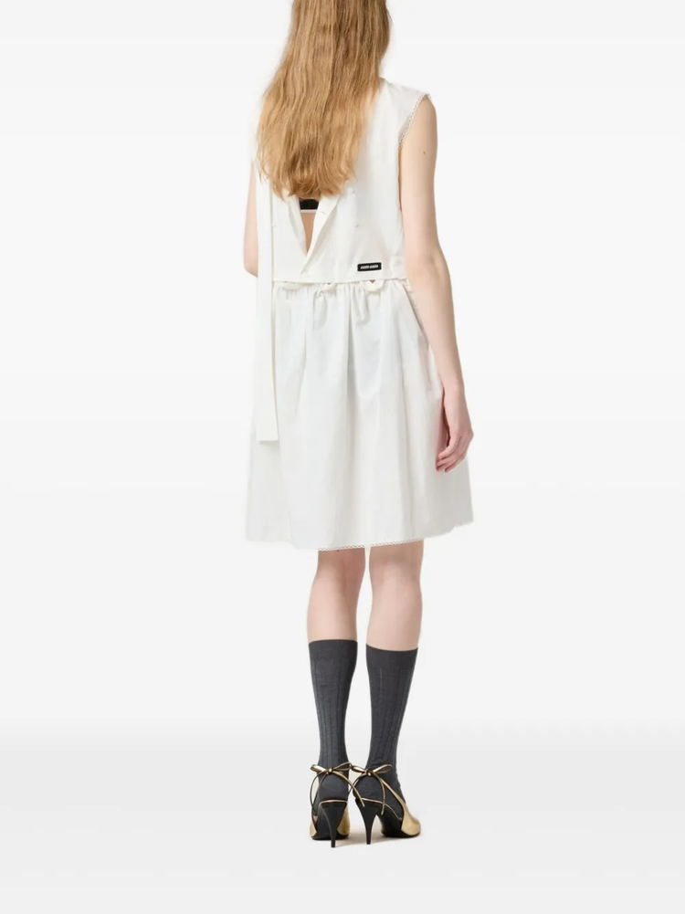 slubbed poplin logo-patch dress