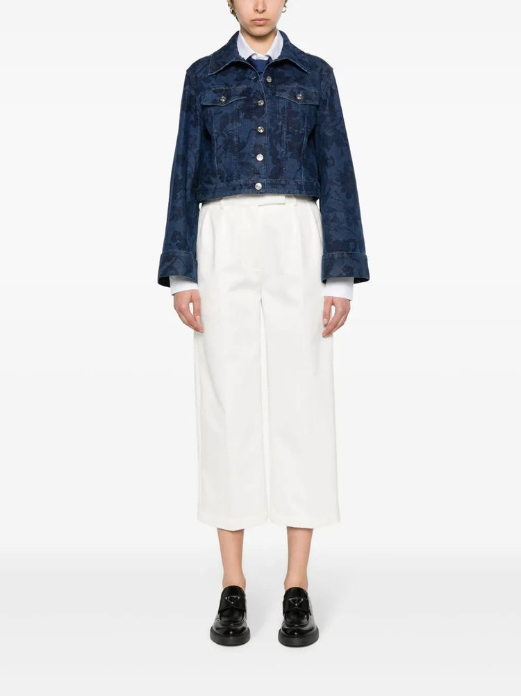 RELAXED FIT PLEATED TROUSER IN COTTON TWILL