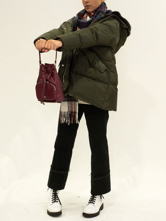 leather satchel bag red