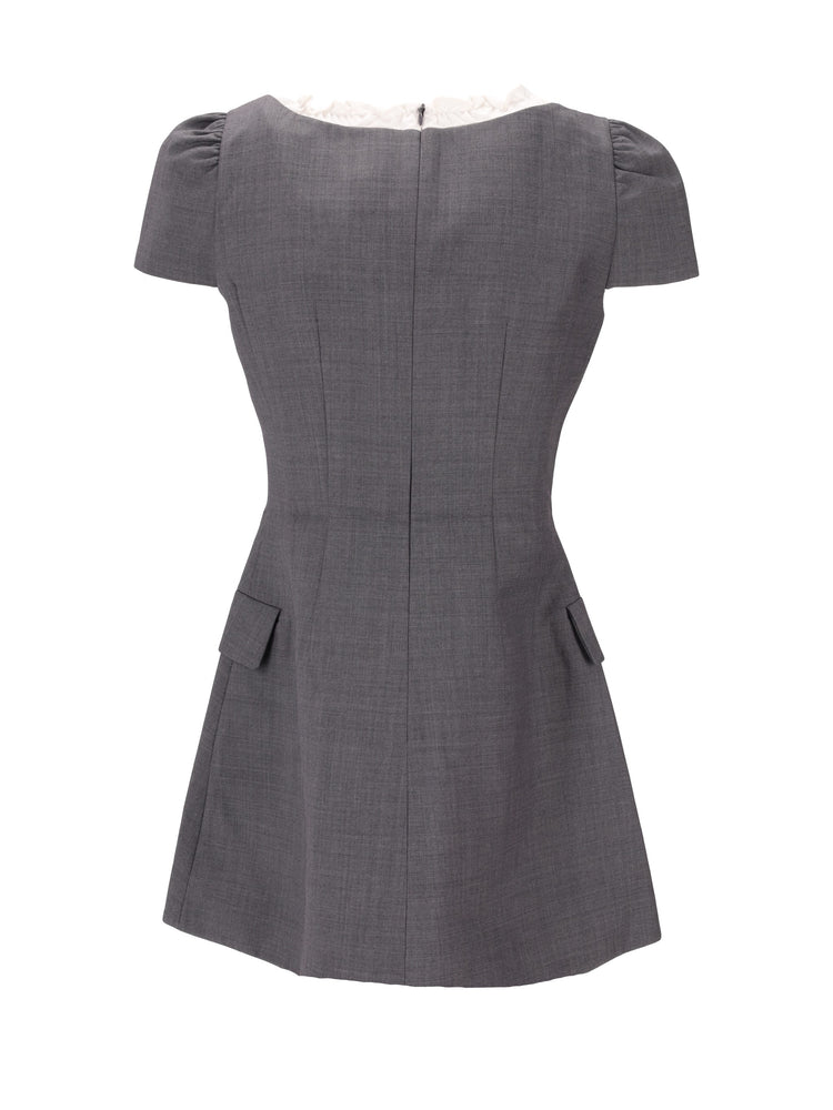 Scalloped Short Sleeve Dress