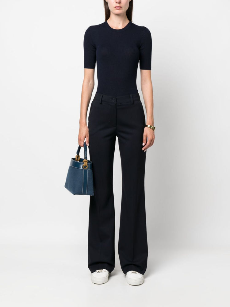 Leila ribbed-knit wool top