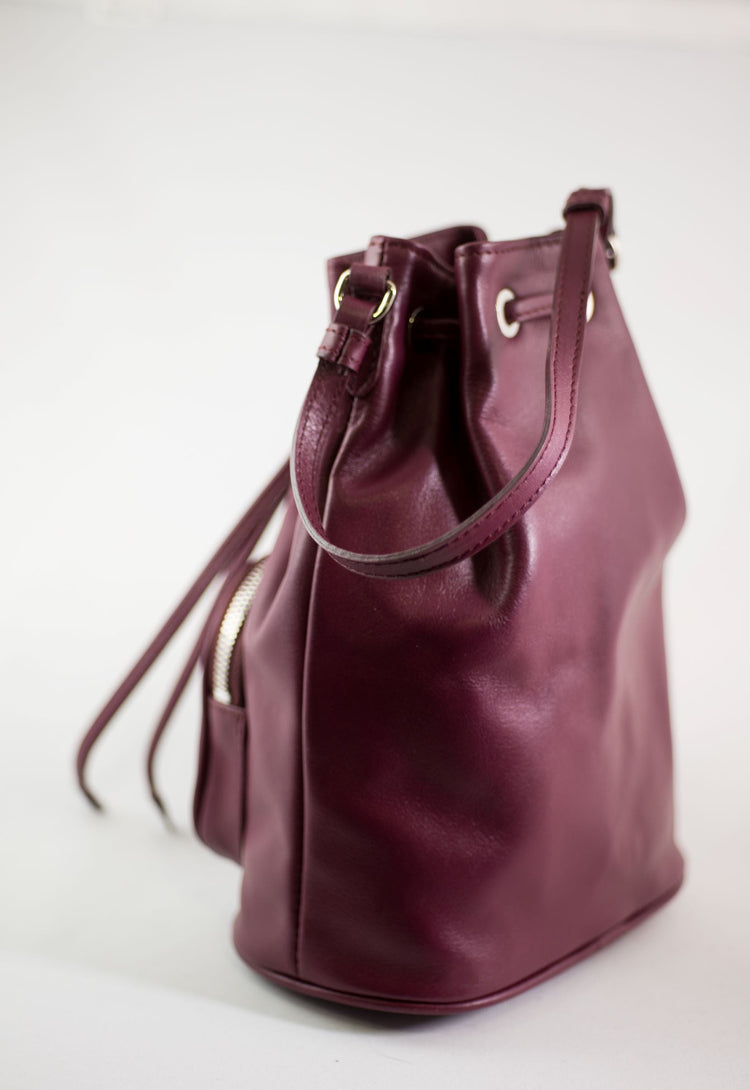 leather satchel bag red