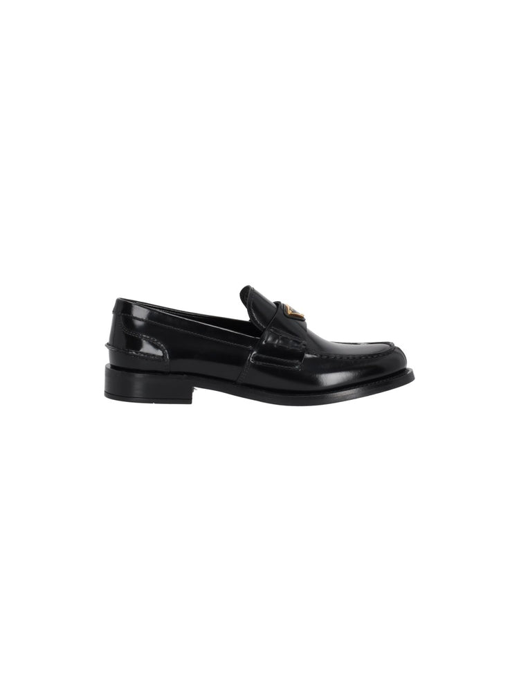 brushed leather loafers