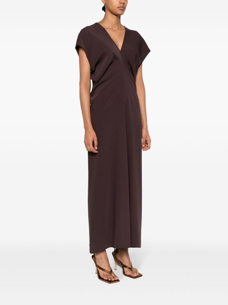 draped cady maxi dress