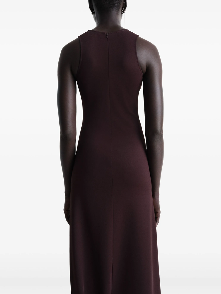 twisted-hem midi dress