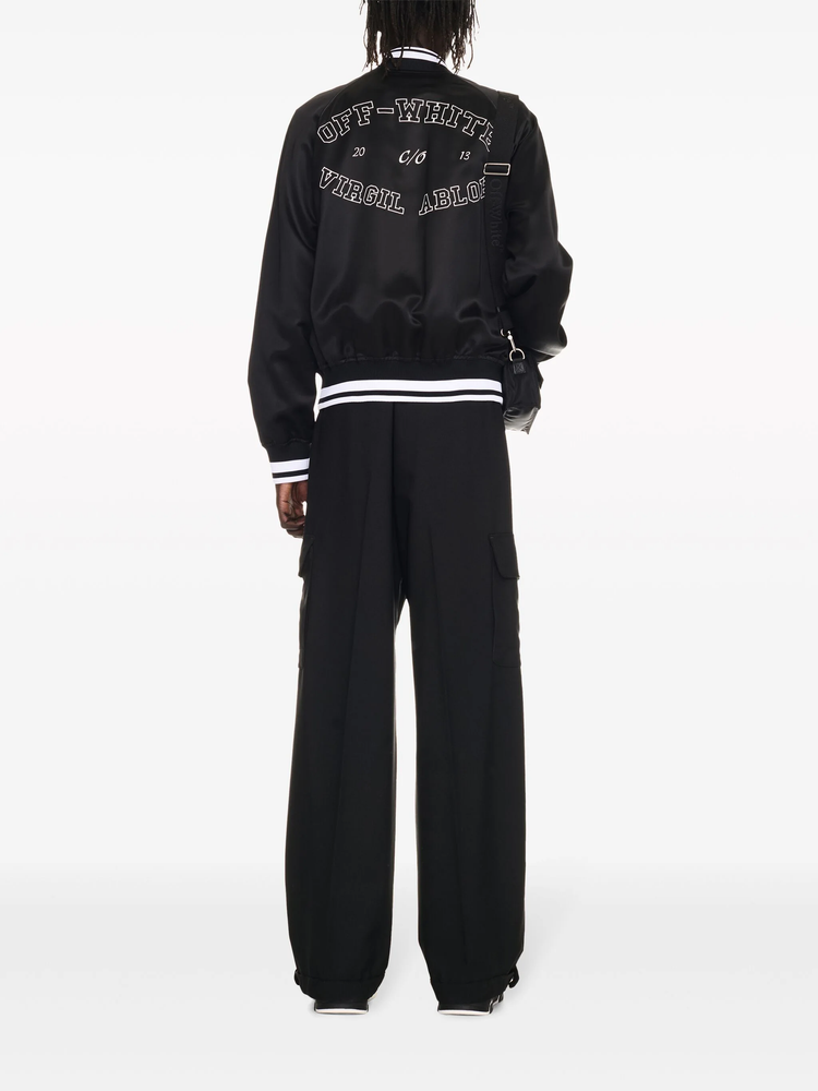 College satin souvenir bomber jacket
