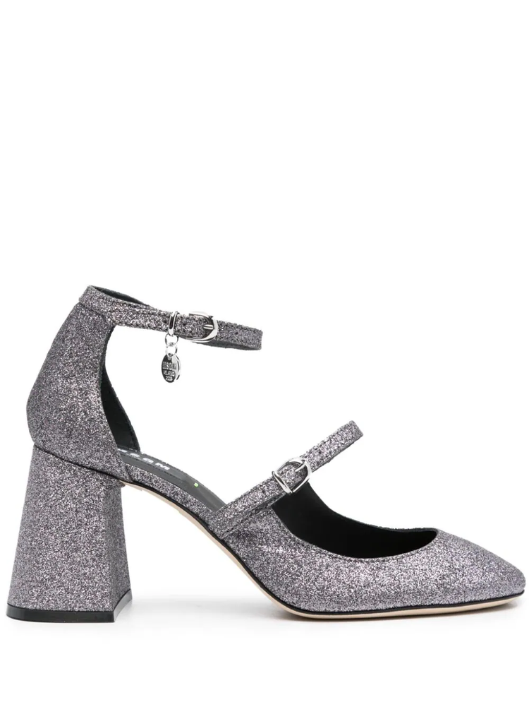 logo-charm 90mm glitter pumps