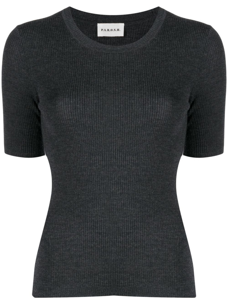 Leila ribbed-knit wool top