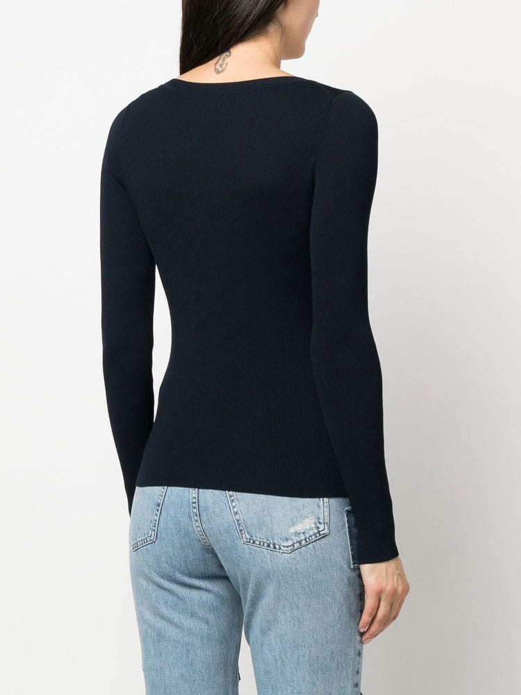 ribbed-knit cardigan