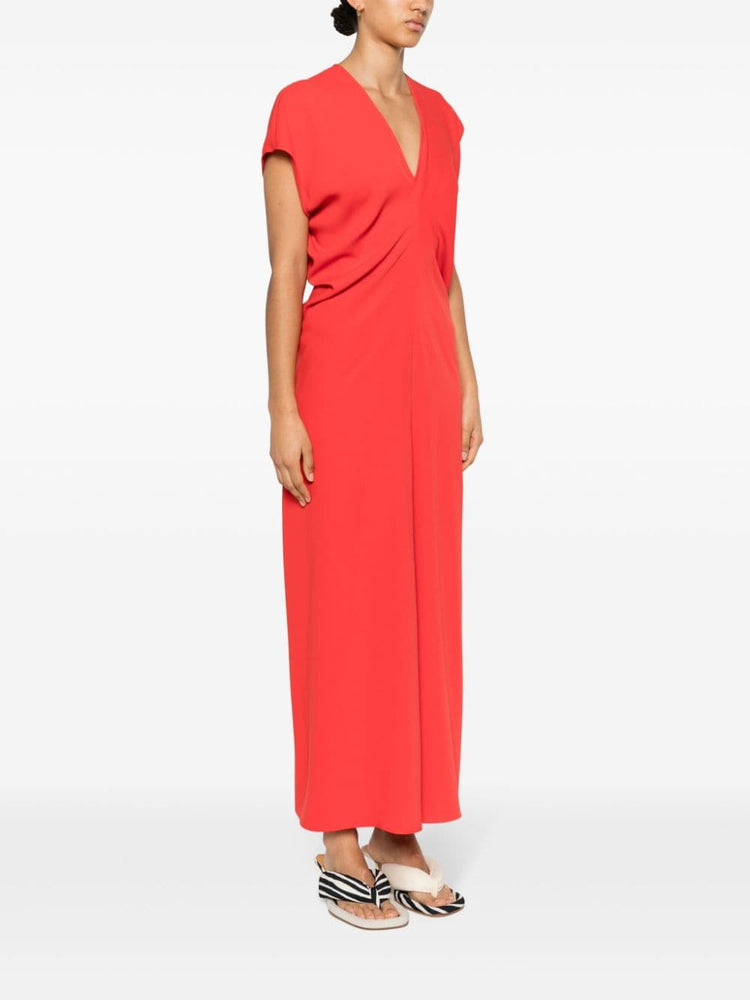 draped cady maxi dress