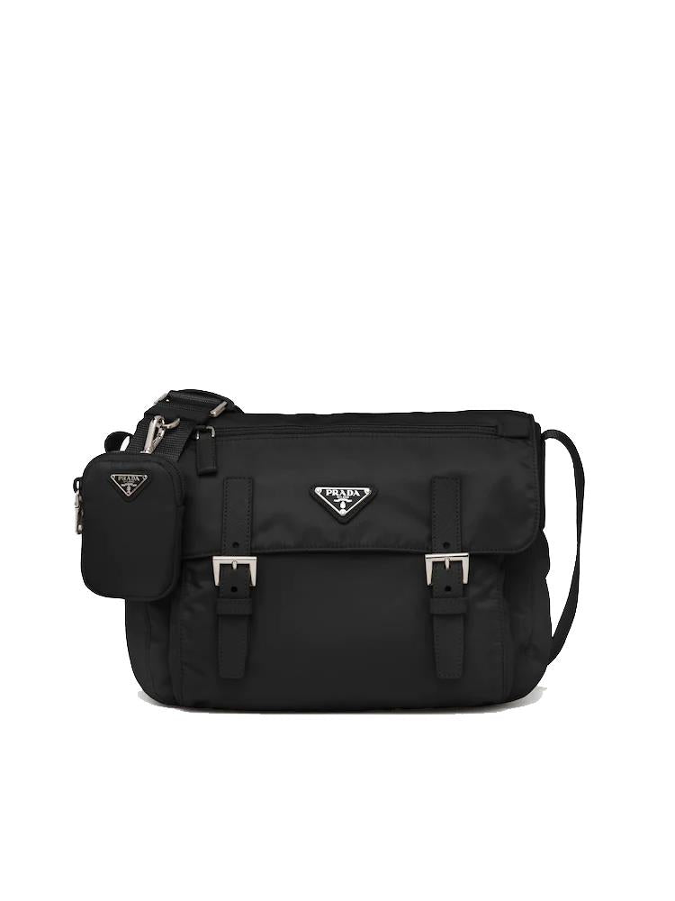 Re-Nylon triangle logo-plaque shoulder bag