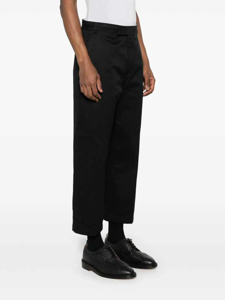 cotton straight-leg trousers