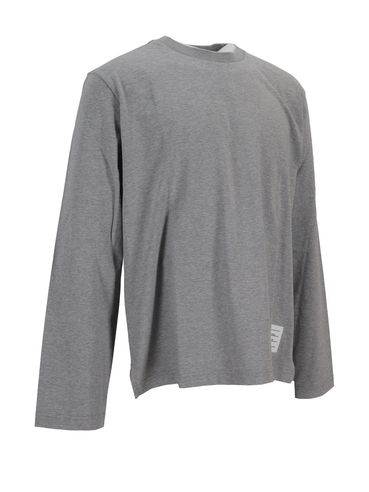 OVERSIZED LONG SLEEVE TEE W/ RWB KNIT TRIM IN MEDIUM WEIGHT JERSEY